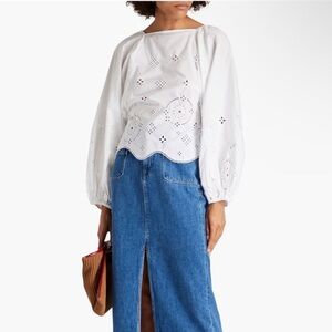 Ganni broderie anglaise eyelet blouse
